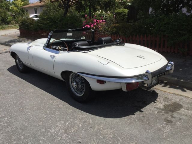 1970 White Jaguar E-Type Convertible