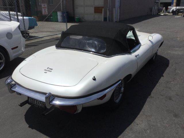 1970 White Jaguar E-Type Convertible