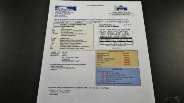 1970 Orange Ford Mustang