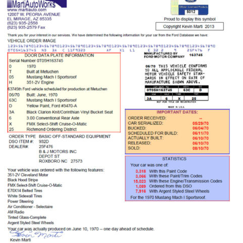 1970 Red Ford Mustang Fastback