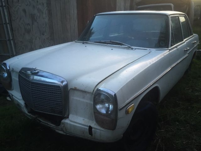 1970 White Mercedes-Benz 200-Series Sedan