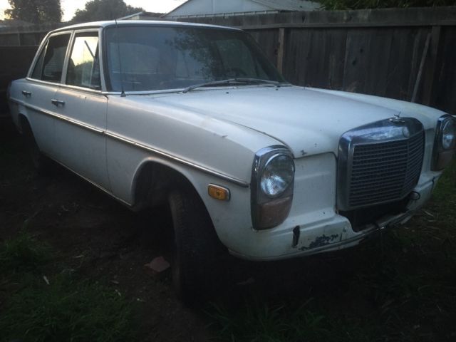 1970 White Mercedes-Benz 200-Series Sedan