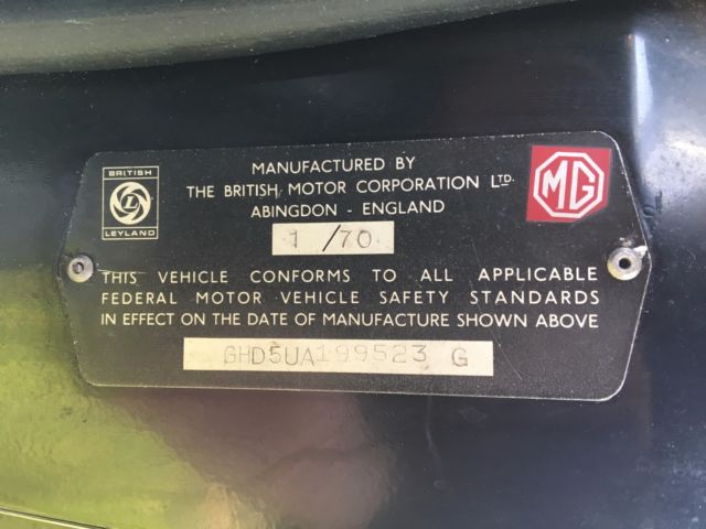 1970 Black MG MGB Coupe