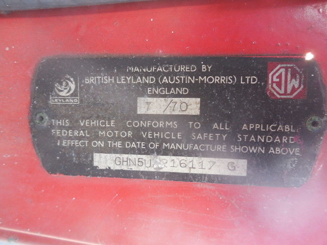 1970 Red MG MGB Convertible