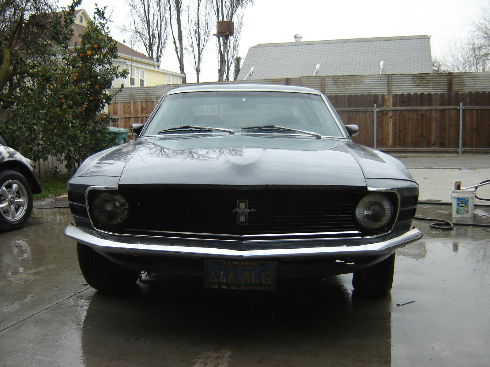1970 primer gray Ford Mustang