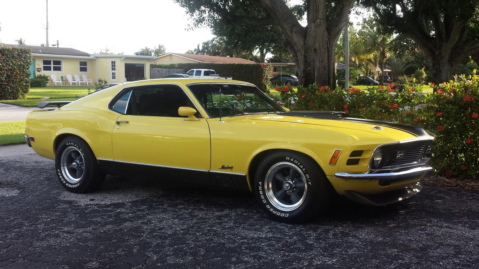 1970 white Ford Mustang sportroof