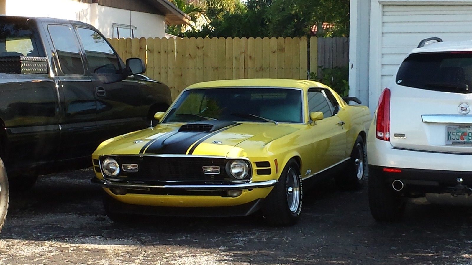 1970 white Ford Mustang sportroof