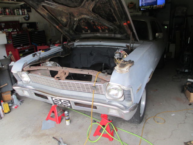 1970 grey Chevrolet Nova 2 door coup