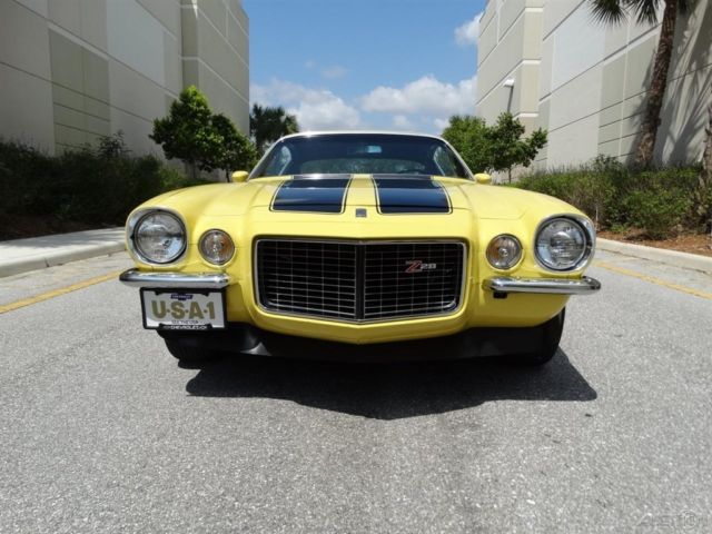 1970 Yellow Chevrolet Camaro