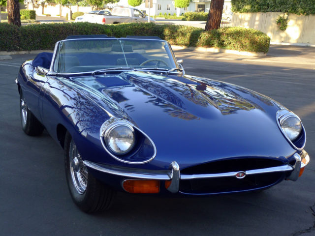 1970 Blue Jaguar E-Type Convertible