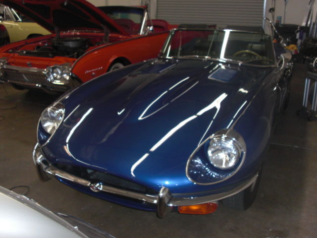 1970 Blue Jaguar E-Type Convertible
