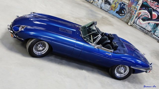 1970 Blue Jaguar E-Type Convertible