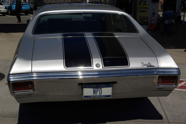 1970 Silver with Black Hood Panels Chevrolet Chevelle Sedan