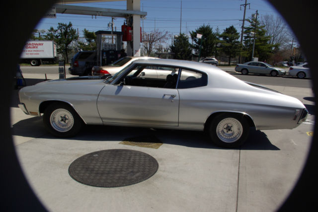 1970 Silver with Black Hood Panels Chevrolet Chevelle Sedan