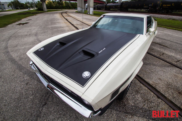 1971 white Ford Mustang coupe