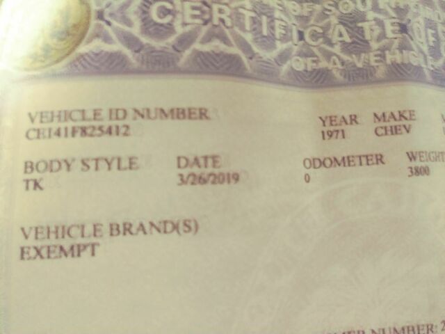 1971 Chevrolet C-10 Cab & Chassis