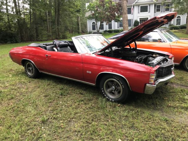 1971 Red Chevrolet Chevelle Convertible