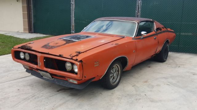 1971 Orange Dodge Charger Coupe