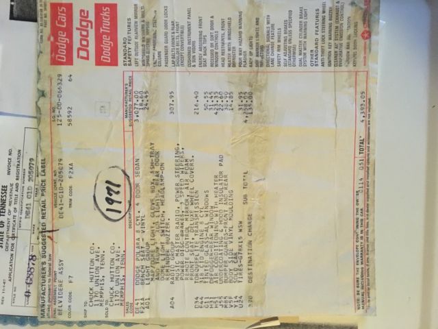 1971 Green Dodge Polara Sedan