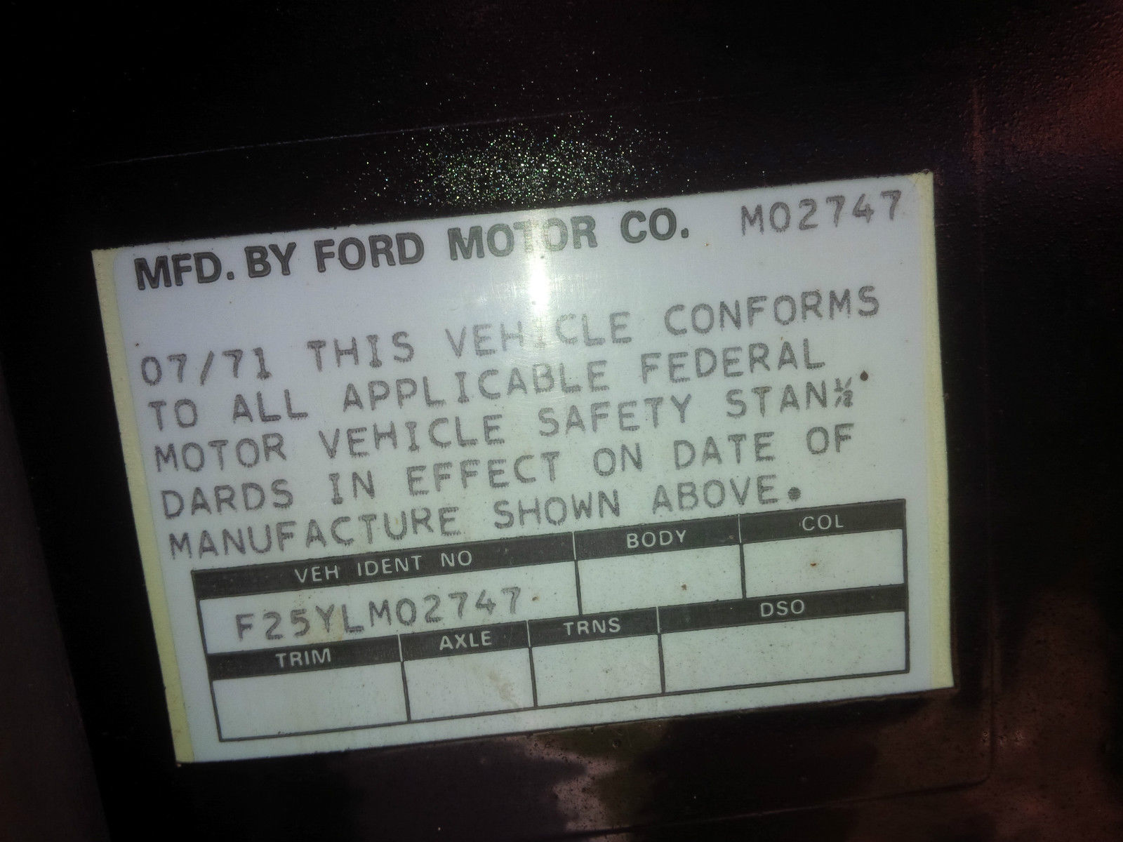 1971 Black Ford F-250 Cab &amp- Chassis