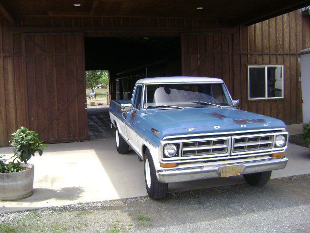 1971 Blue and White Ford F-250 Standard Cab Pickup
