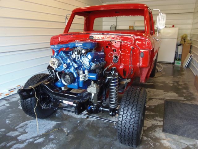1971 Red Ford F-100 Standard Cab Pickup