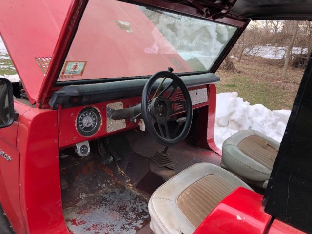 1971 Red Ford Bronco Wagon