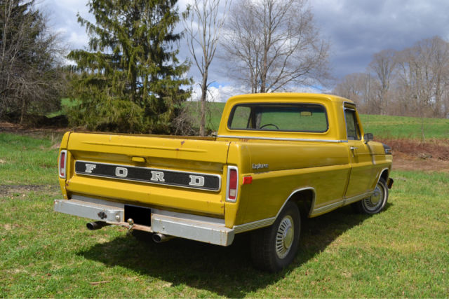 1971 Gold Ford F-100 Standard Cab Pickup 8 Foot Bed
