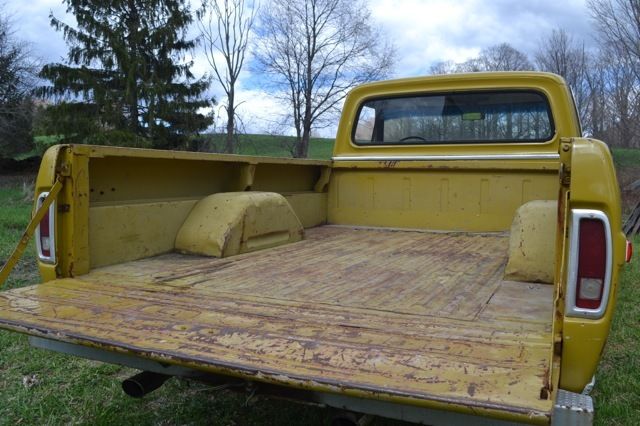 1971 Gold Ford F-100 Standard Cab Pickup 8 Foot Bed