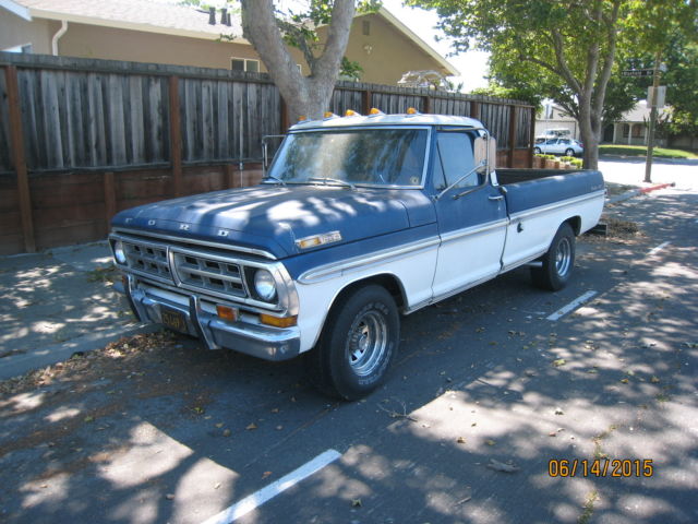 1971 blue/White Ford F-100 Standard Cab long Bed Ford F100 Pickup Truck