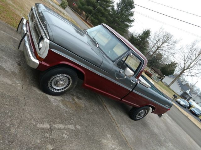 1971 Burgundy Ford F-250 Standard Cab Pickup
