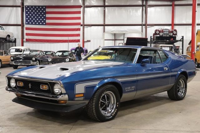1971 Ford Mustang 40922 Miles Bright Blue Metallic Coupe 351cid V8 4 ...