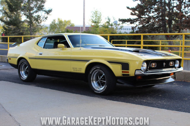 1971 Ford Mustang Boss 351 Grabber Yellow Fastback 351 V8 32,536 Miles ...