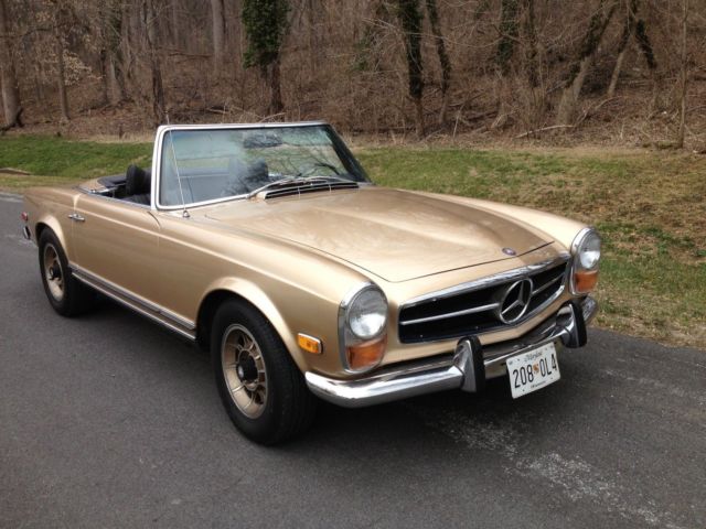 1971 Gold Mercedes-Benz SL-Class convertible/hard top