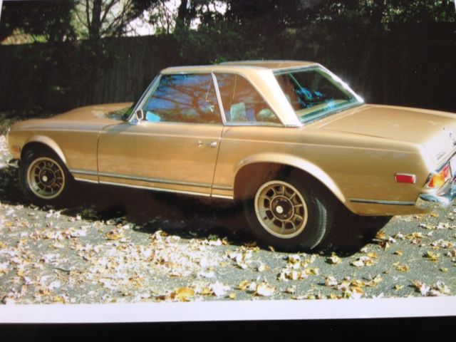 1971 Gold Mercedes-Benz SL-Class convertible/hard top