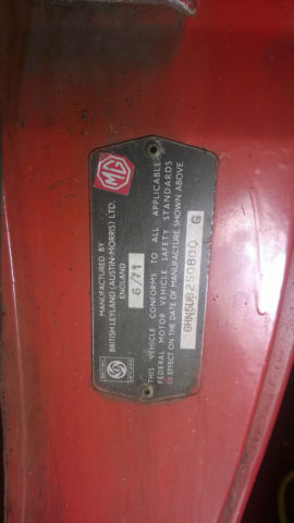 1971 Red MG Convertible Convertible