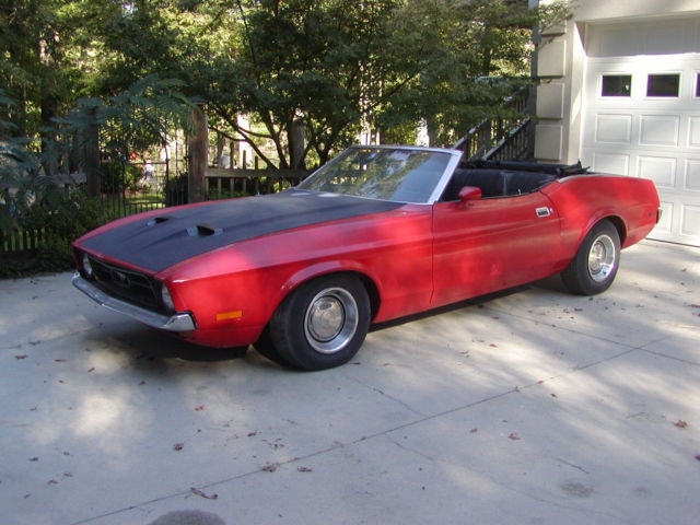 1971 Red Ford Mustang Convertible