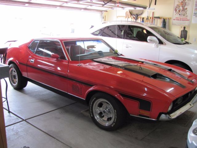1971 Red Ford Mustang fast back