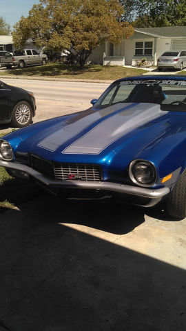 1971 Blue with silver stripes Chevrolet Camaro Sedan
