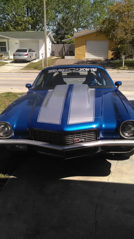 1971 Blue with silver stripes Chevrolet Camaro Sedan