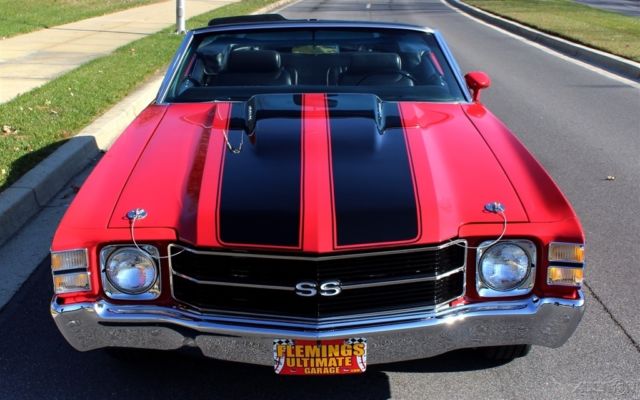 1971 Red Chevrolet Chevelle Convertible