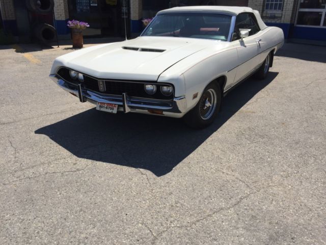1971 White Ford Torino Convertible