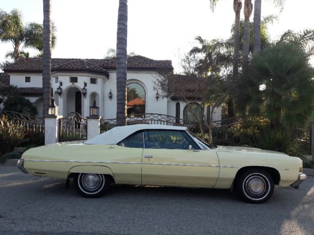 1972 butternut yellow Chevrolet Impala Convertible