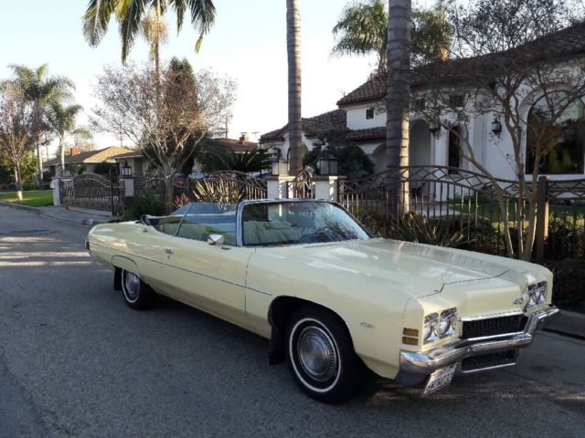 1972 butternut yellow Chevrolet Impala Convertible