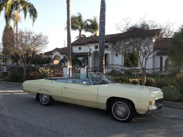 1972 butternut yellow Chevrolet Impala Convertible