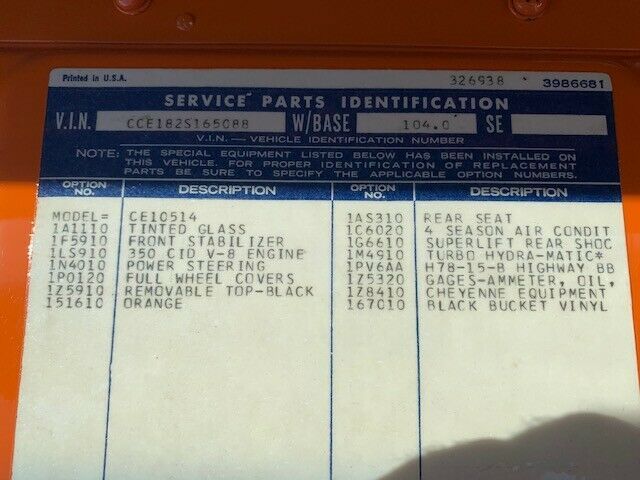 1972 Orange Chevrolet Blazer Convertible