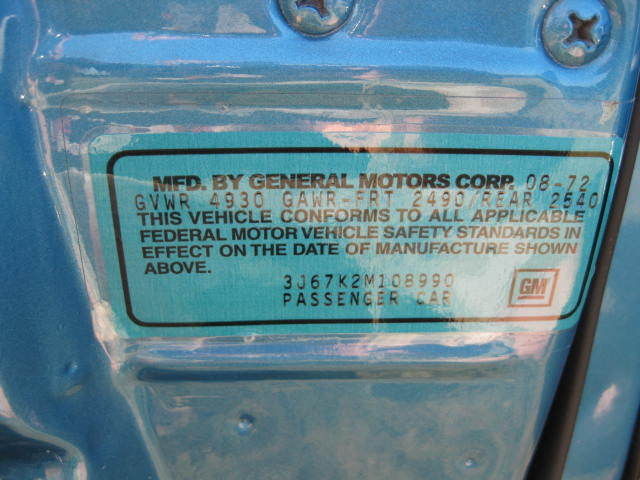 1972 Viking Blue with White Stripes Oldsmobile 442