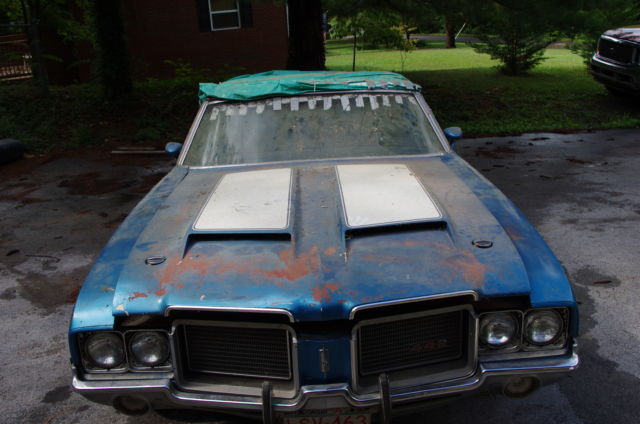 1972 Blue Oldsmobile 442 Convertible