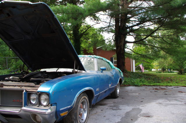 1972 Blue Oldsmobile 442 Convertible