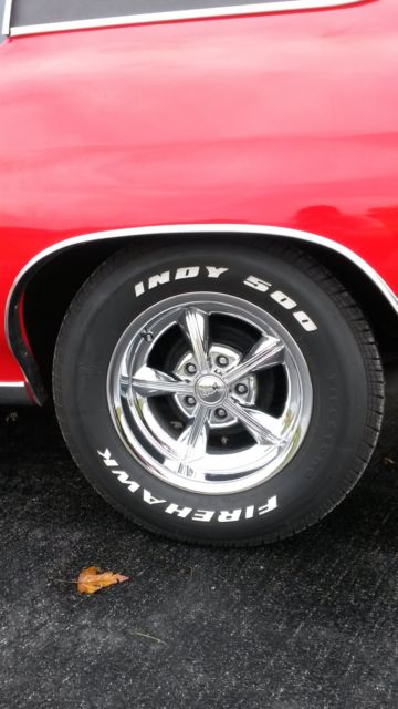 1972 candy apple red / black racing strip Chevrolet Chevelle Coupe